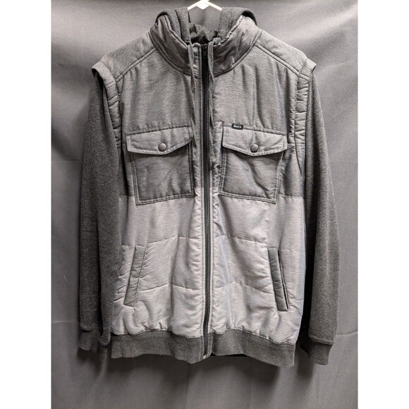 Rvca Gray Puffer Wayward Jacket Men Size Large EUC - Picture 1 of 5